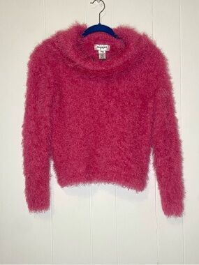 Easy Spirit Hot Pink Fuzzy Turtleneck Sweater